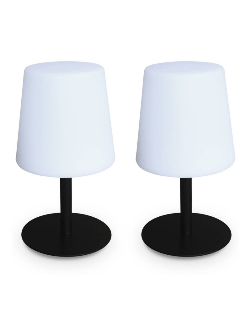 Lampe de table intérieur/extérieur LED 16cm (lot de 2) Noir - Kiabi