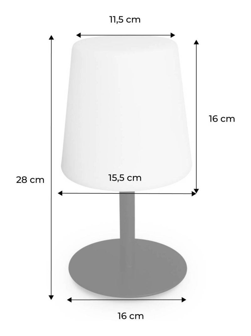 Lampe de table intérieur/extérieur LED 16cm Noir - Kiabi
