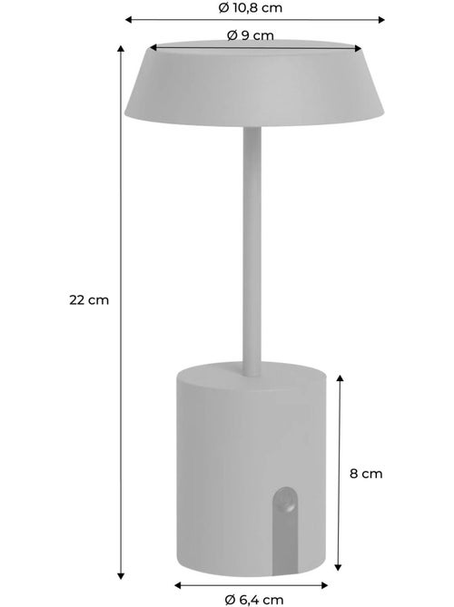 Lampe de table intérieur/extérieur LED métal Ø10,8cm Nala - Kiabi