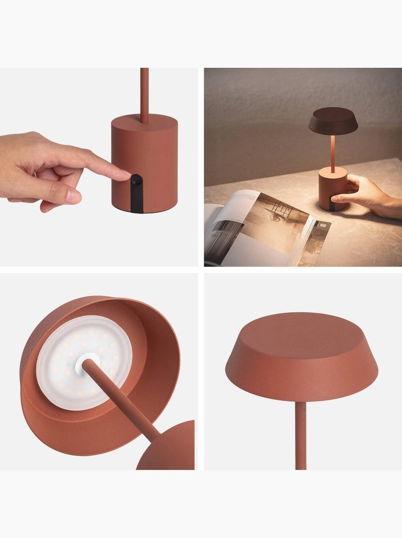 Lampe de table intérieur/extérieur LED métal Ø10,8cm Nala Terracotta - Kiabi