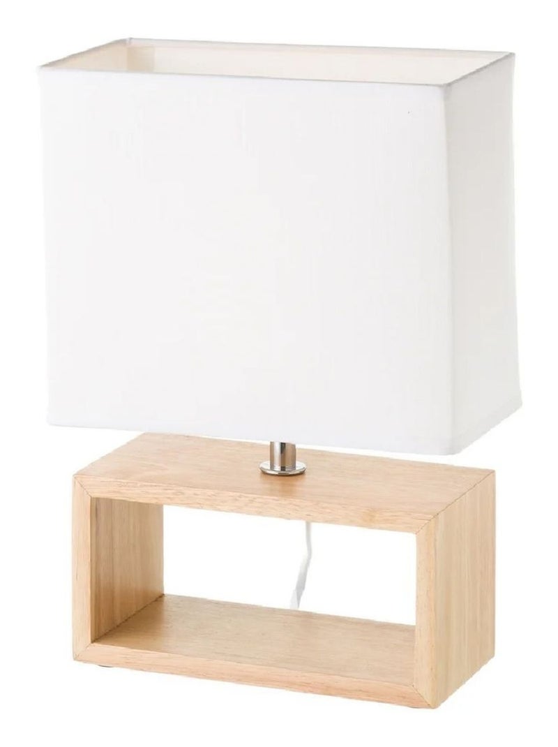 Lampe de table rectangulaire esprit scandinave Beige - Kiabi