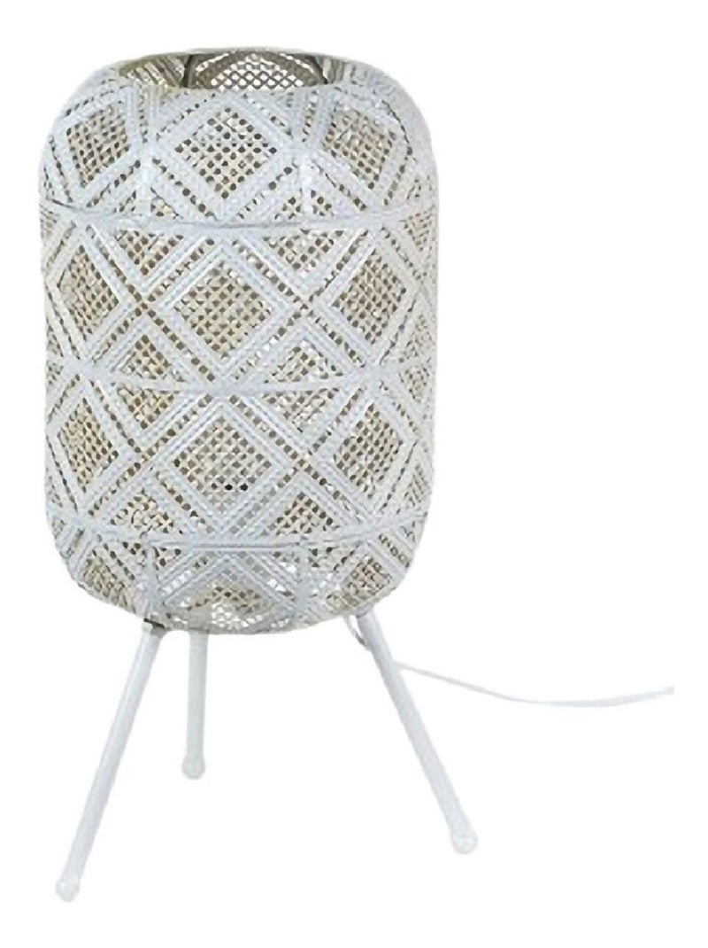 Lampe de table tubulaire ajourée Blanc - Kiabi