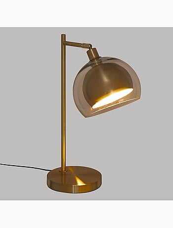 Lampe double abat-jour verre et métal rivi