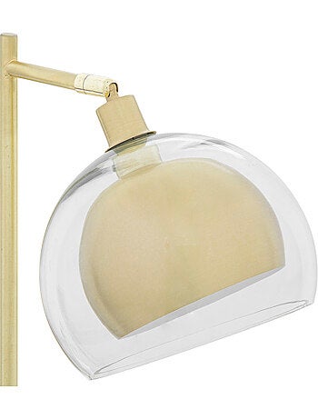 Lampe double abat-jour verre et métal rivi