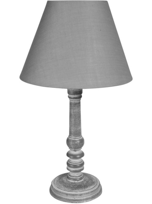 Lampe en bois charme gris - Kiabi
