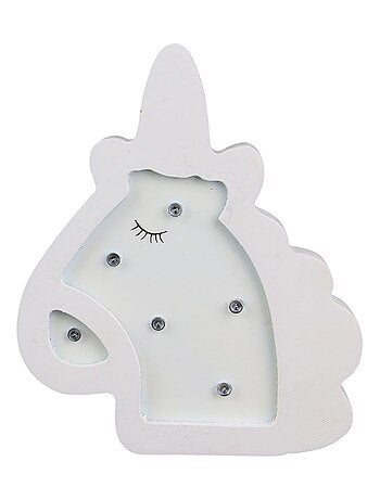 Lampe en bois enfant Licorne - H. 13 cm