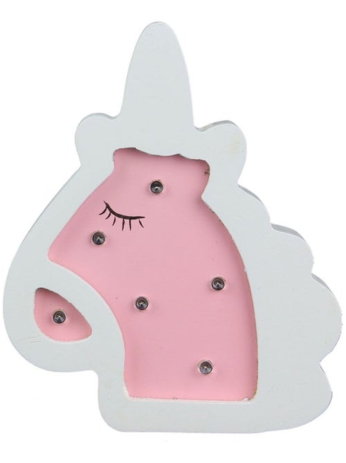 Lampe en bois enfant Licorne - H. 13 cm - Kiabi