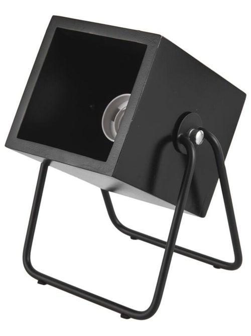 Lampe en bois et métal carrée Hefty - H. 17 cm - Kiabi