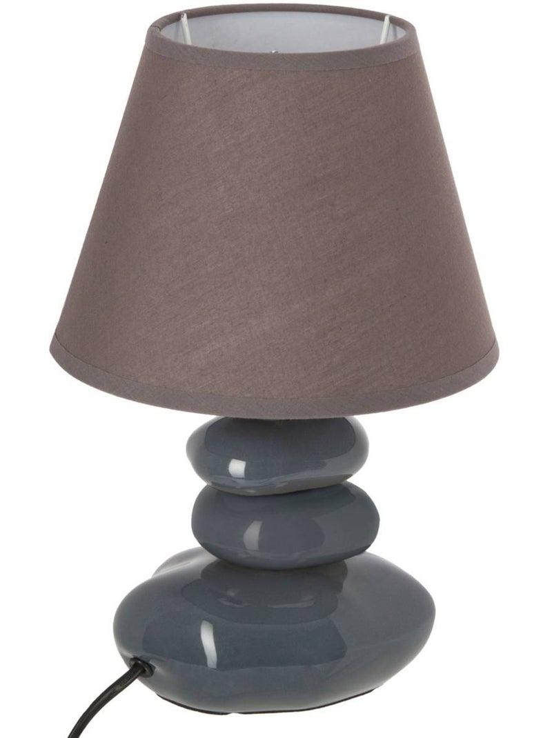 Lampe en céramique avec abat-jour en tissu leny Taupe - Kiabi