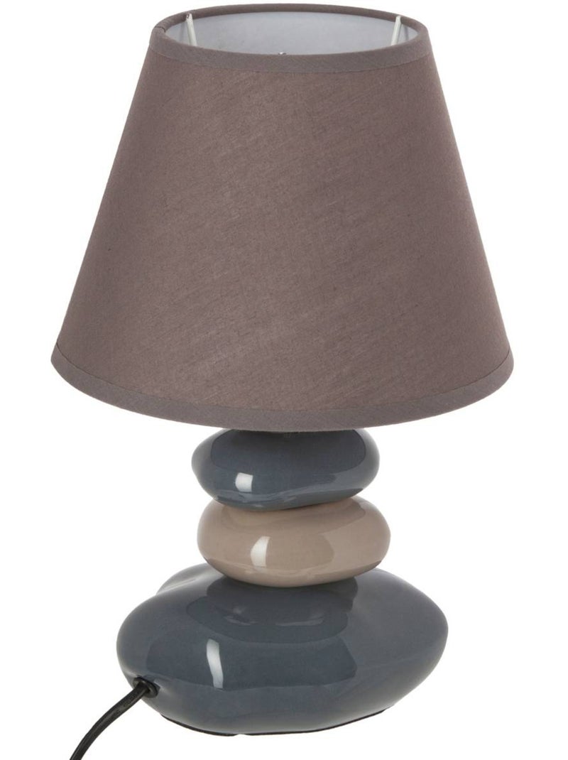 Lampe en céramique avec abat-jour en tissu leny Taupe - Kiabi