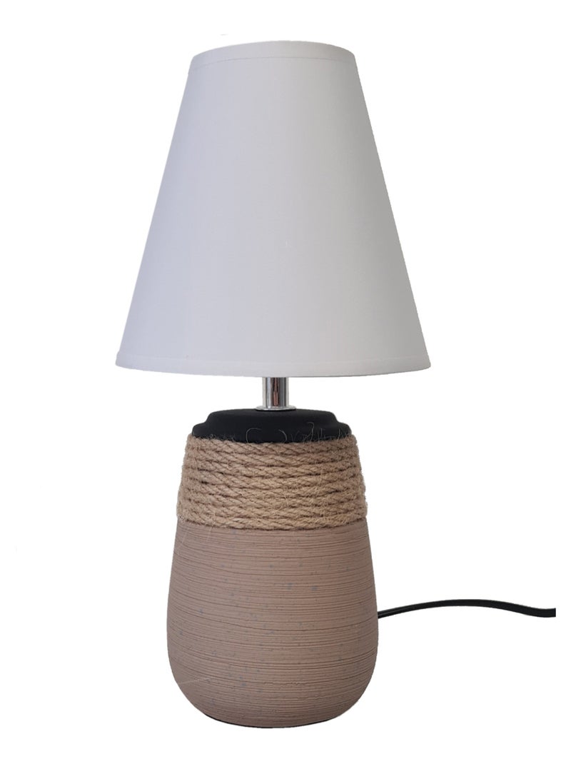 Lampe en céramique et corde Beige - Kiabi