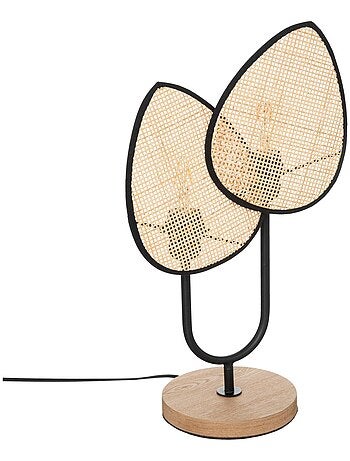 Lampe en forme de feuilles en rotin
