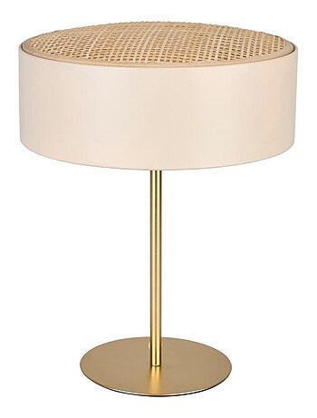 Lampe en métal doré avec abat-jour bambou