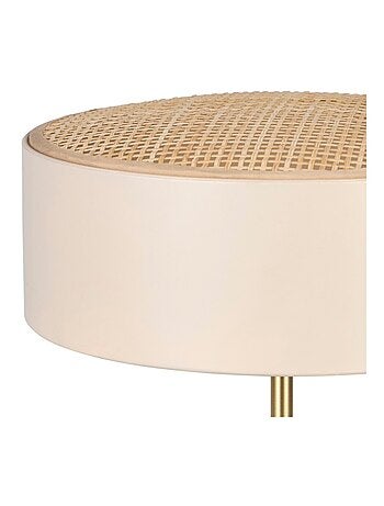 Lampe en métal doré avec abat-jour bambou