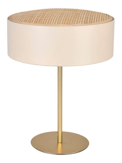 Lampe en métal doré avec abat-jour bambou - Kiabi