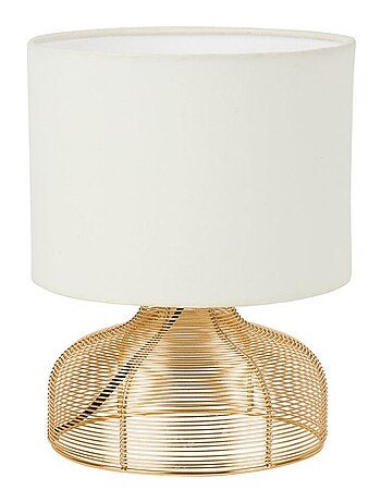Lampe en métal doré avec abat-jour blanc