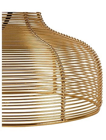 Lampe en métal doré avec abat-jour blanc