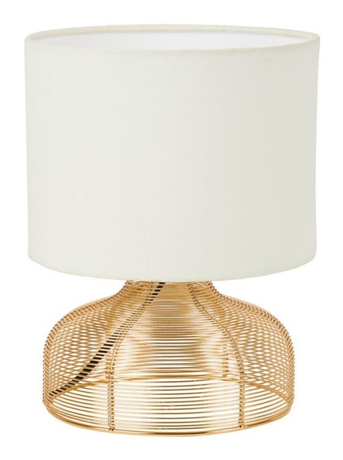 Lampe en métal doré avec abat-jour blanc - Kiabi