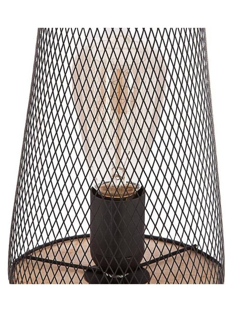 Lampe en métal et bois noir Multicolore - Kiabi