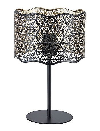 Lampe en métal noire et dorée