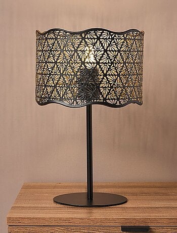 Lampe en métal noire et dorée