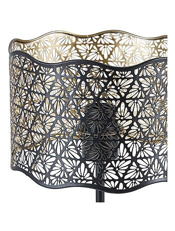 Lampe en métal noire et dorée
