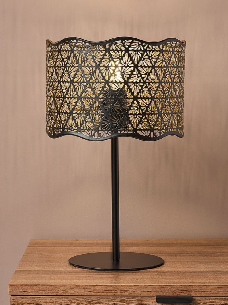 Lampe en métal noire et dorée Noir - Kiabi
