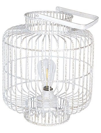 Lampe en métal patiné or transportable led