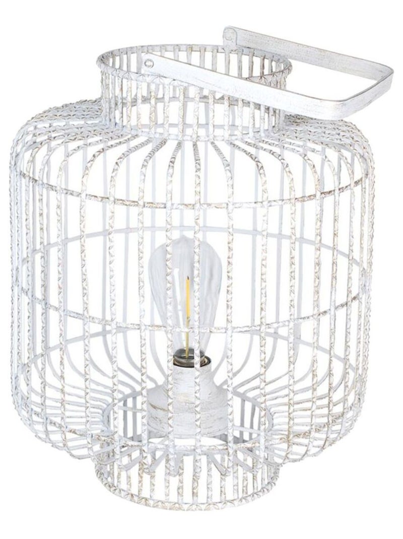 Lampe en métal patiné or transportable led Blanc - Kiabi