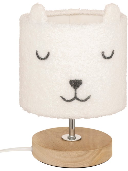 Lampe enfant bois de paulownia abat-jour tissu TOXEY - Kiabi