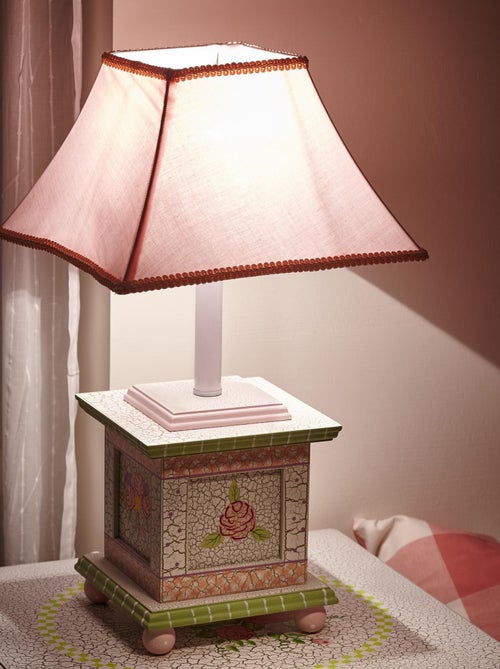 Lampe enfant Cracked Rose chevet bureau veilleuse chambre bébé fille - Kiabi