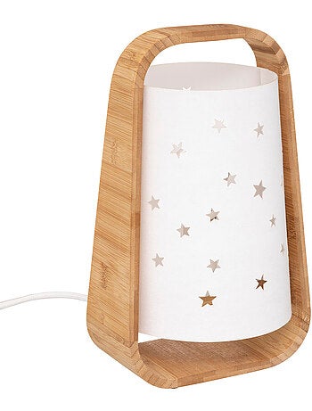 Lampe enfant en bambou abat-jour étoiles ajourées WEDJE