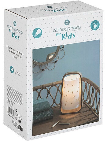 Lampe enfant en bambou abat-jour étoiles ajourées WEDJE