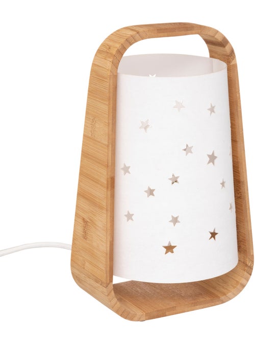 Lampe enfant en bambou abat-jour étoiles ajourées WEDJE - Kiabi