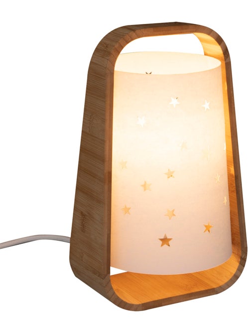 Lampe enfant en bambou abat-jour étoiles ajourées WEDJE - Kiabi
