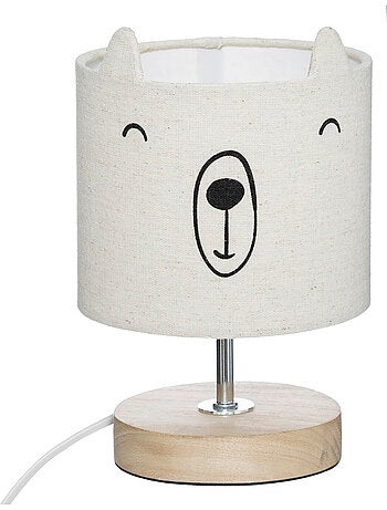 Lampe enfant ourson bois et lin OURSON