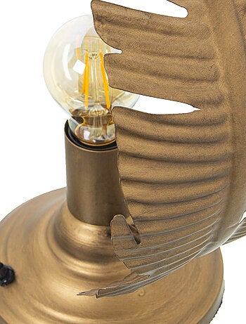 Lampe feuille en métal doré 36 cm