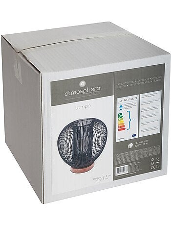 Lampe filaire design aérien hêtre et fer NODA