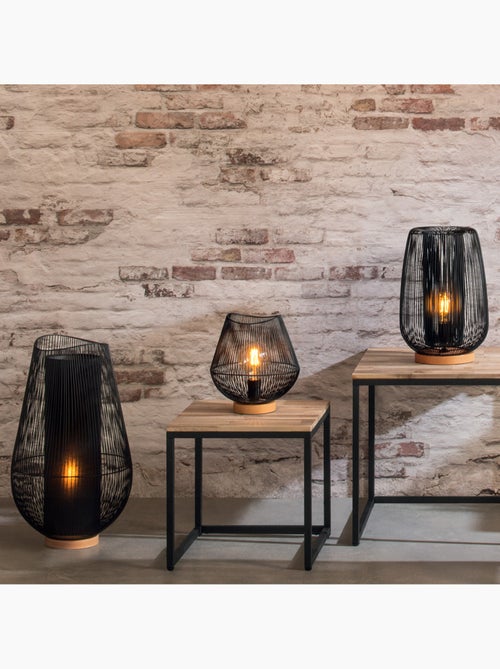 Lampe filaire fer bois de hêtre JENA - Kiabi