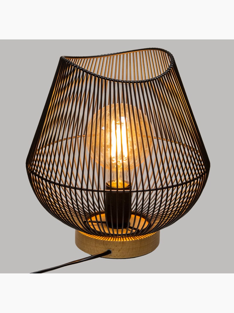 Lampe filaire fer bois de hêtre JENA Noir - Kiabi