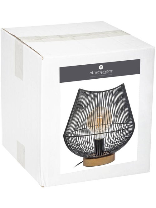 Lampe filaire fer bois de hêtre JENA - Kiabi