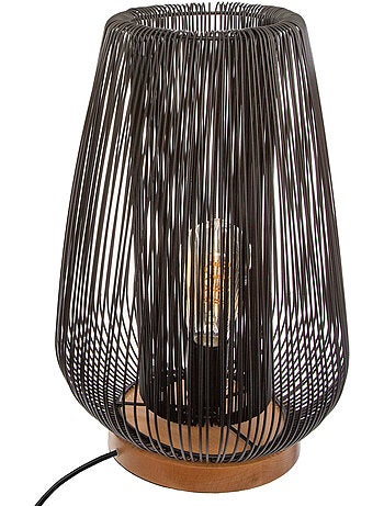 Lampe filaire métal bois de hêtre NODA