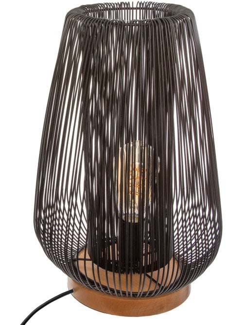 Lampe filaire métal bois de hêtre NODA - Kiabi