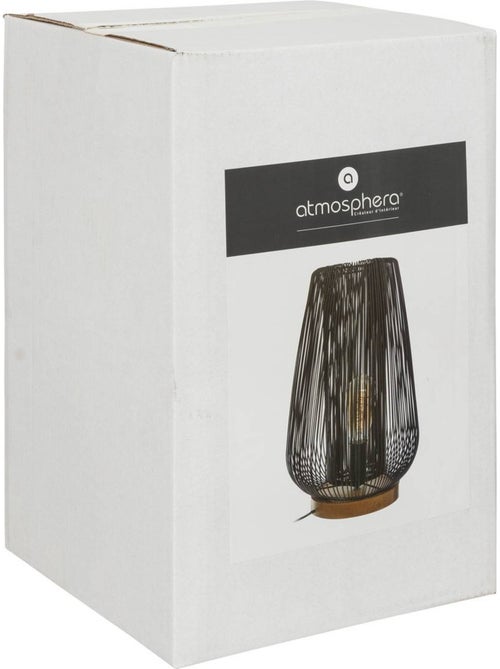Lampe filaire métal bois de hêtre NODA - Kiabi