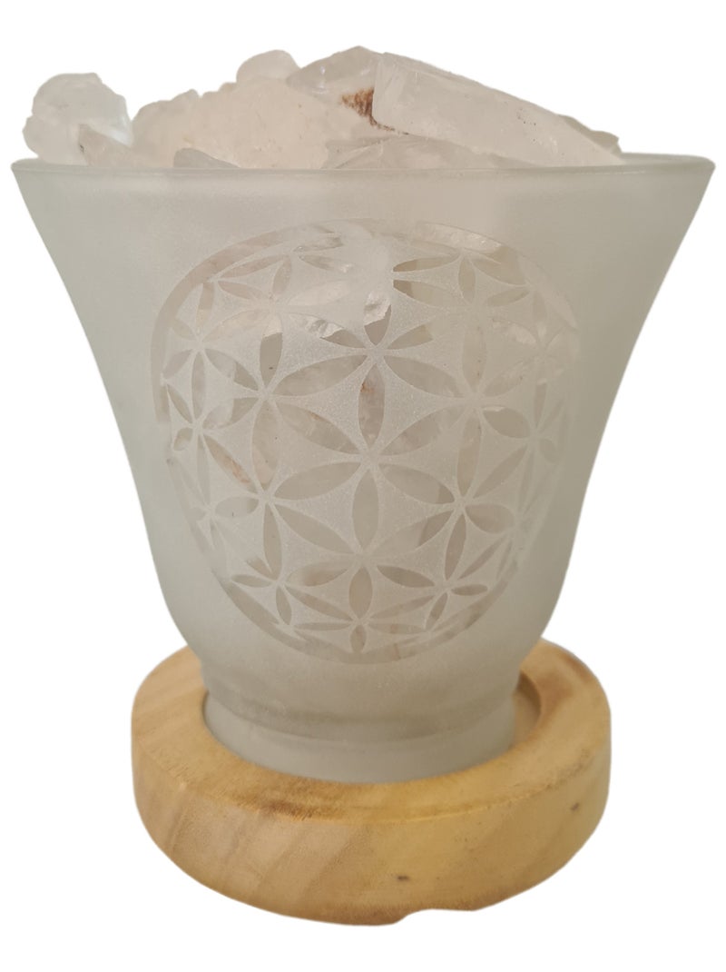 Lampe fleur de vie cristal de roche Blanc - Kiabi