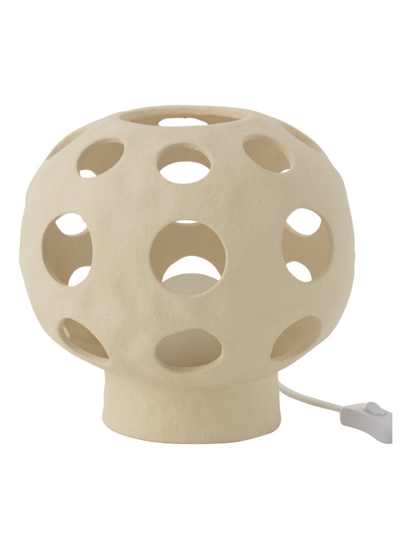 Lampe globe en pierre beige 23 cm Beige - Kiabi