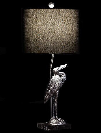 Lampe héron en résine