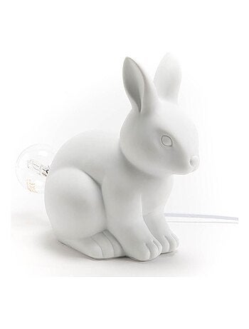 Lampe lapin à poser en porcelaine