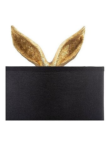 Lampe lapin doré abat-jour noir