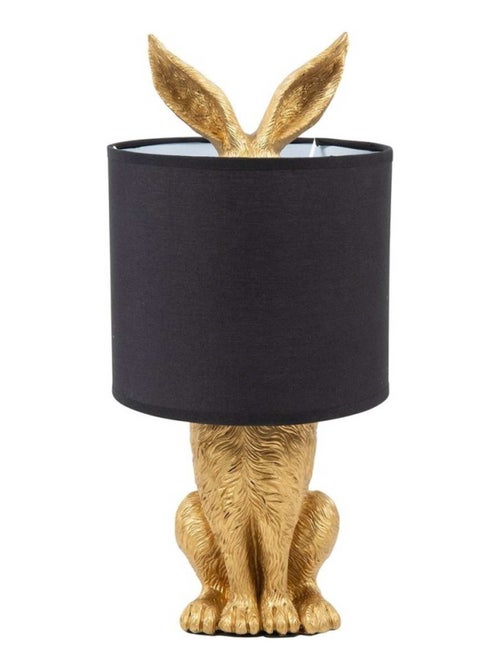 Lampe lapin doré abat-jour noir - Kiabi